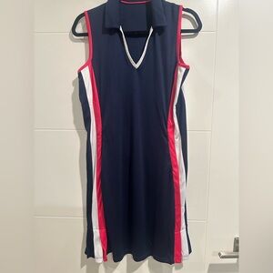 PGA Tour Navy Dress with Pink and White Trim